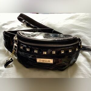 BEBE Los Angeles Logo Studded Faux Leather Belt Bag Fanny Pack